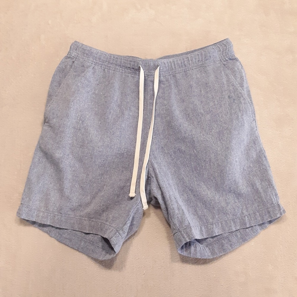 Banana Republic Mens 7" Linen Blend Deck Shorts Small Lazuli Blue 2025